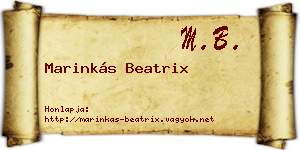 Marinkás Beatrix névjegykártya